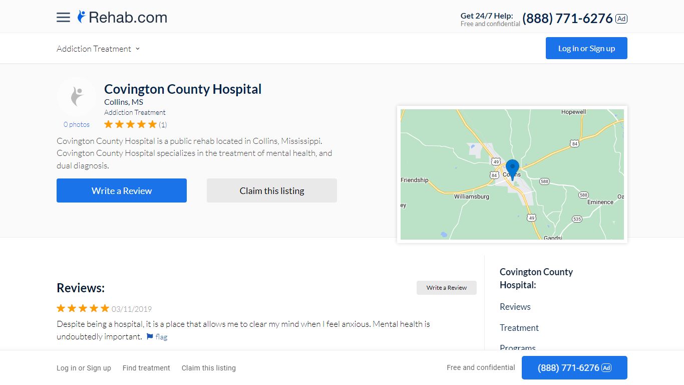 Covington County Hospital - Collins, MS | Rehab.com