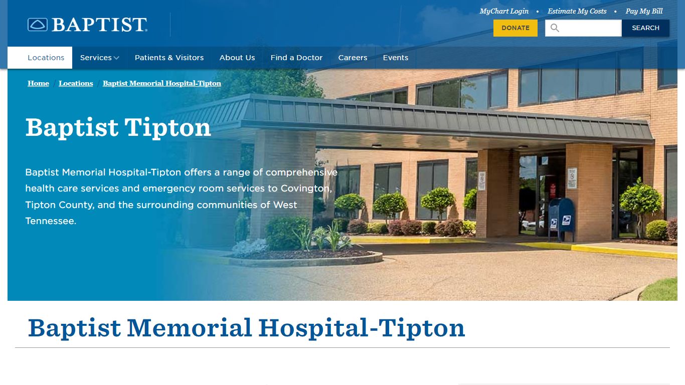 Baptist Memorial Hospital-Tipton | Covington Medical Center